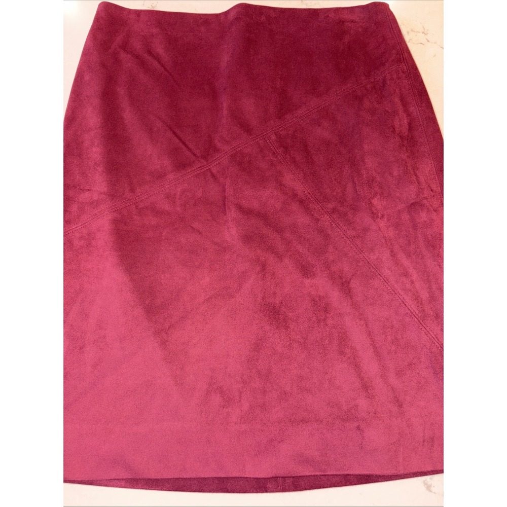 J Crew A-Line Pencil Skirt Womens 4 Burgundy Mini Faux BrushedSuede‎ Lined F5023